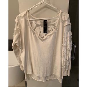 Free People Lace Cut Out Sweatshirt